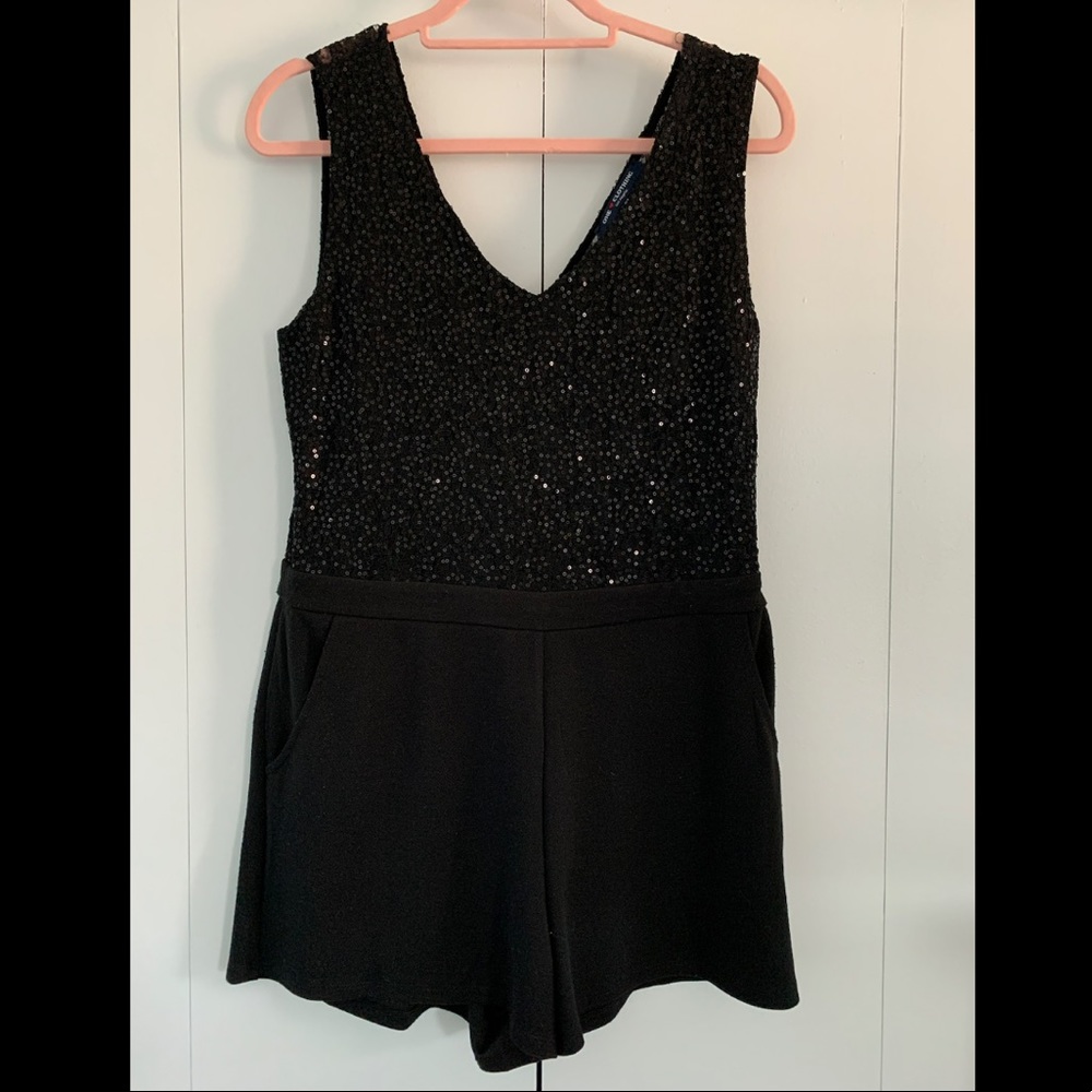 Black sequence romper
